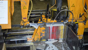one of the saws in action